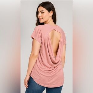 Mono B Blush Pink Open Back Shirt Sizes S M L NWT